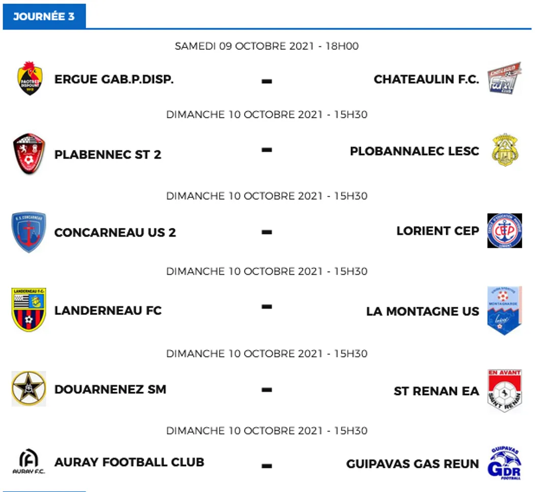 Programme Poule A